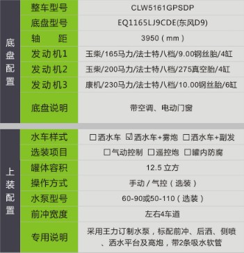 國六東風(D9)12.5方灑水車+霧炮 國六東風(D9)12.5方灑水車+霧炮